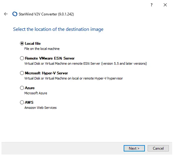 Starwind V2V converter location