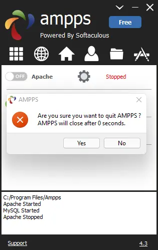 Stop AMPPS