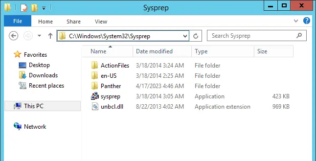 Sysprep location
