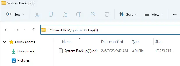 System backup .adi AOMEI