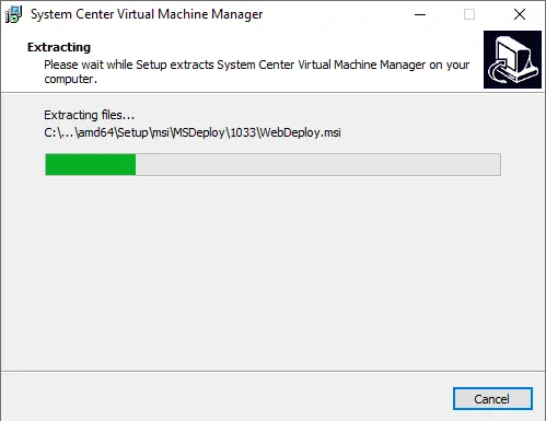 System center extracting files