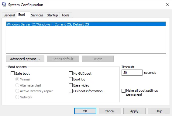 System configuration boot