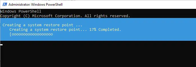 System restore point PowerShell