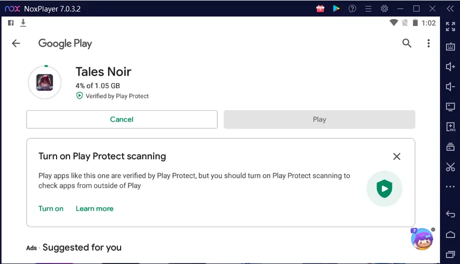 Tales Noir game downloading Nox Player