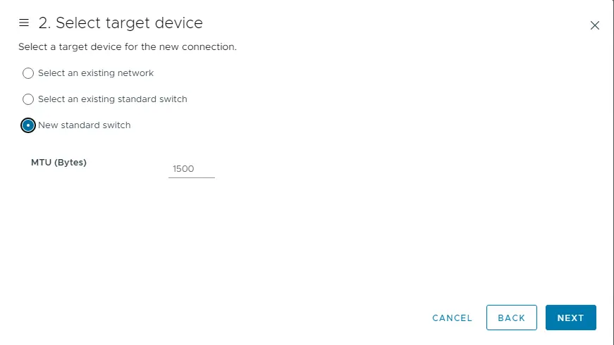 Target device new standard switch