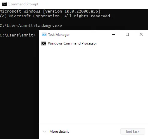 Taskmgr.exe command prompt