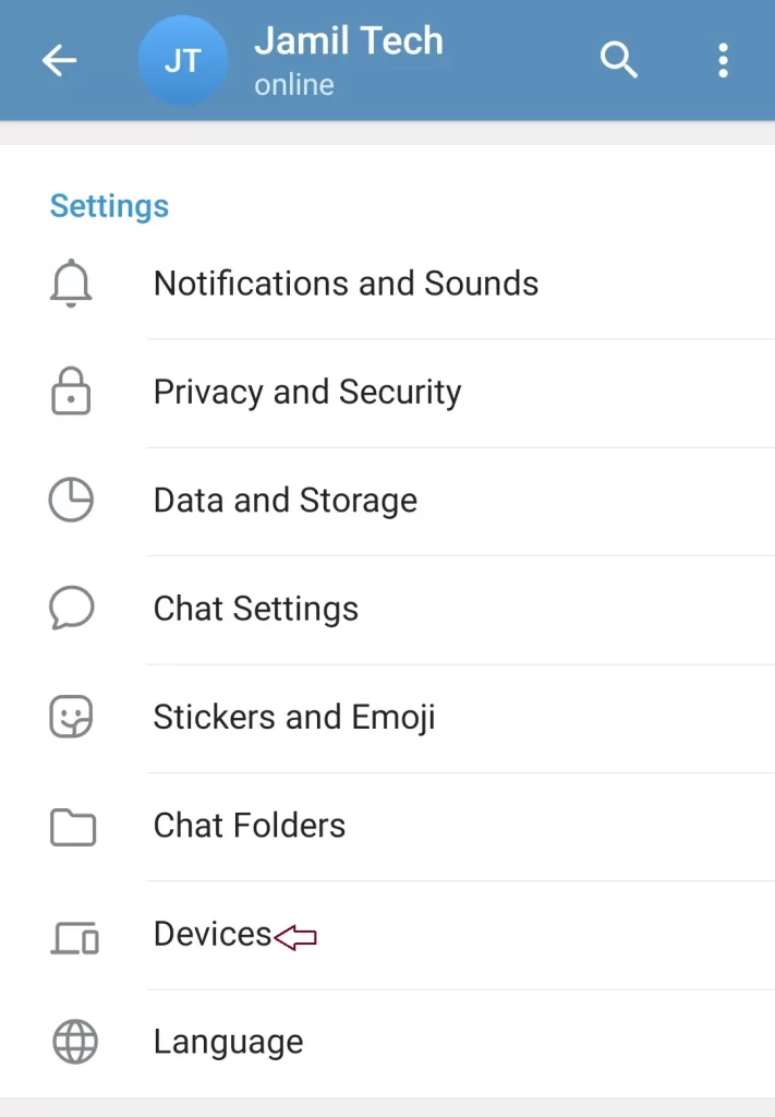 Telegram settings