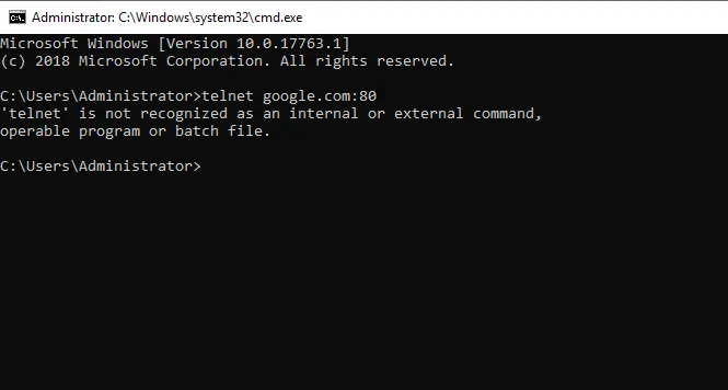 Telnet google.com:80