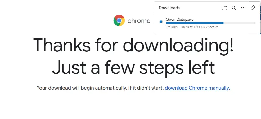 Thanks for Downloading Chrome