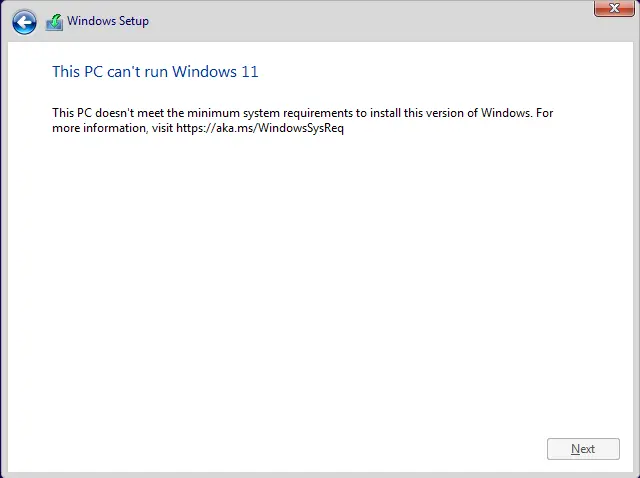 This PC can’t run Windows 11