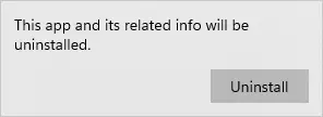 This app info will be uninstall