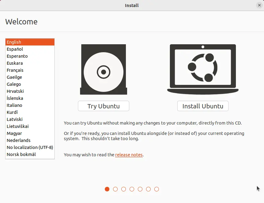 Try Ubuntu install Ubuntu