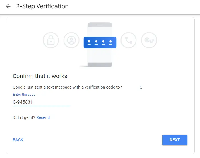 Turn on 2-Step Verification confirm