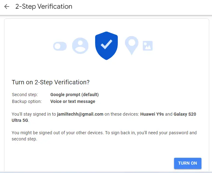 Turn on 2-Step Verification