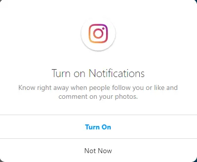 Turn on notifications Instagram