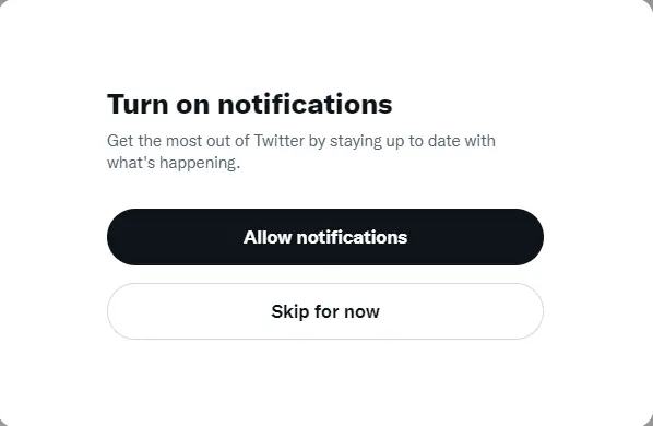 Turn on notifications Twitter