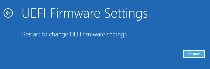 UEFI firmware settings Windows