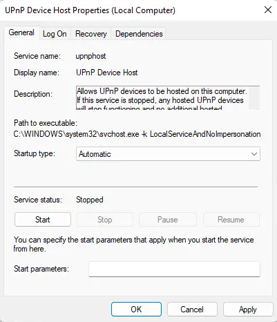 UPnP Device Host service