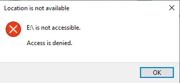 USB drive access is denied