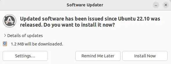 Ubuntu software updater