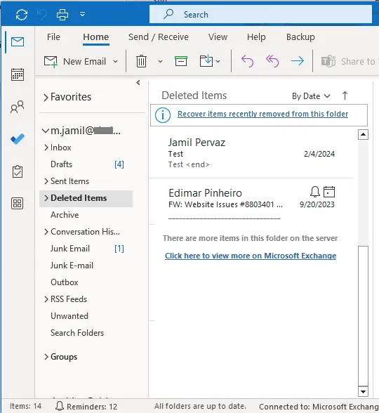 Undelete a Message in Outlook 365