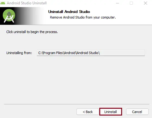 Uninstall Android Studio