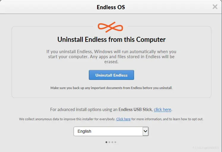 Uninstall Endless OS