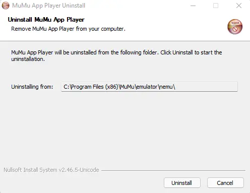 Uninstall Mumu app player