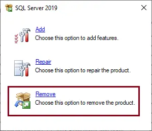 Uninstall SQL Server Express