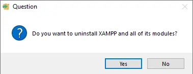 uninstall XAMPP server