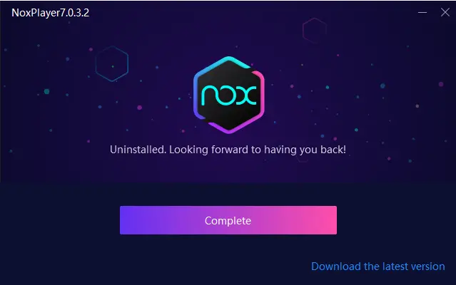 Uninstalled NoxPlayer