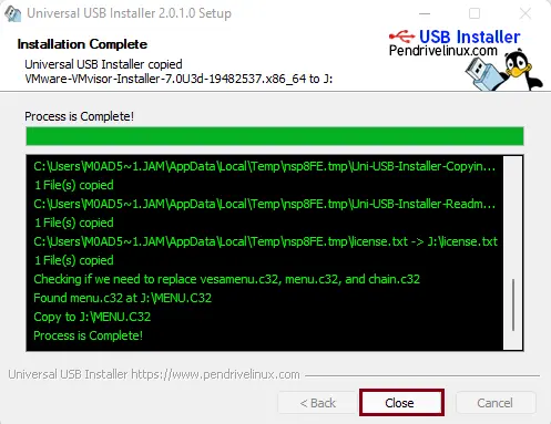 Universal USB Installer setup