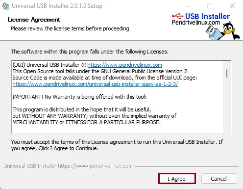 Universal USB installer setup