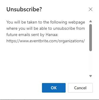 Unsubscribe from email subscription