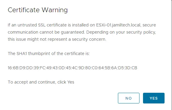 Untrusted SSL certificate warning