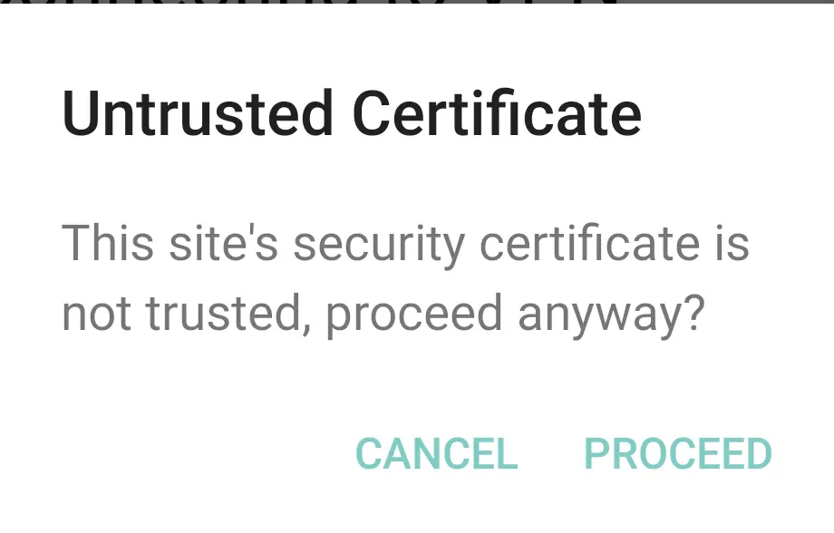 Untrusted certificate SSL VPN connection