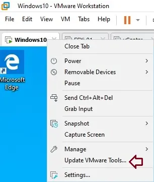 Update vmware tools