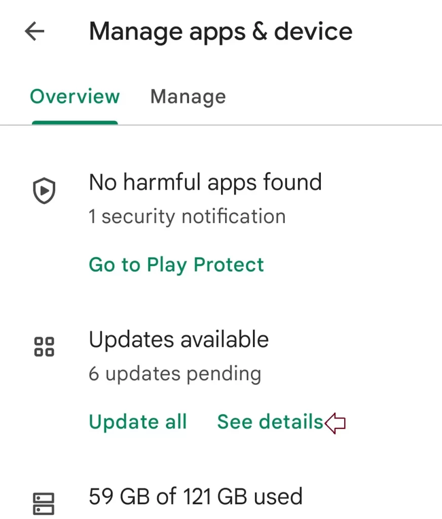 Updates available play store