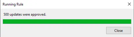 Updates were approved running rule