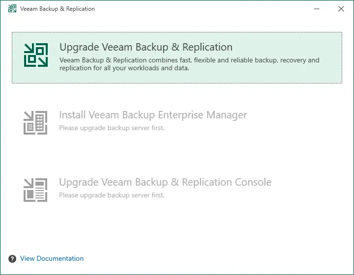 Upgrade Veeam backup & replication 12