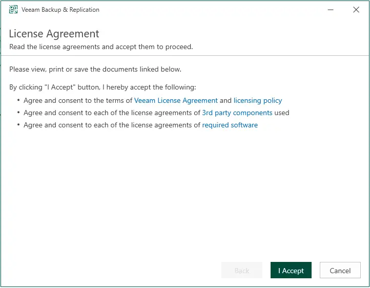 Upgrade Veeam license agreement