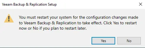 Upgrade Veeam restart system