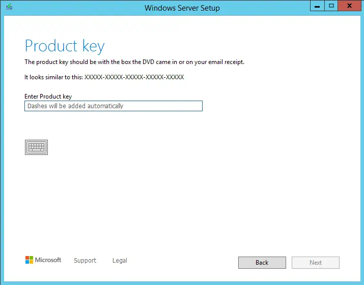 Upgrade Windows server product key