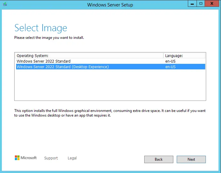 Upgrade server 2012 to server 2022 OS