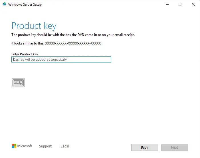 Upgrade windows server product key