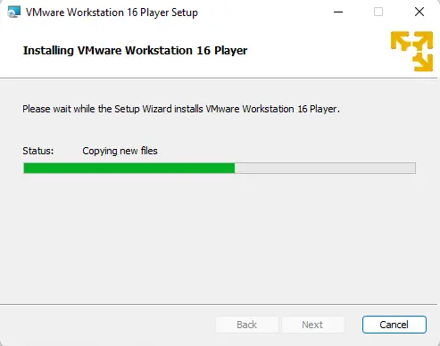 Upgrading VMware player