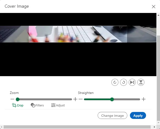 Upload cover image LinkedIn company page