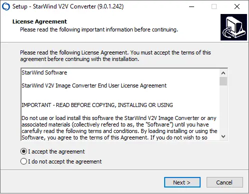 V2V converter license agreement