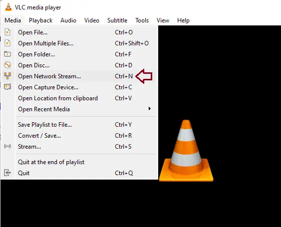 VLC player media tab