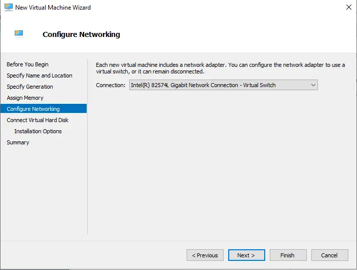 VM template configure networking